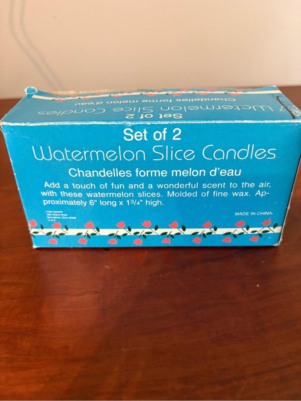 Vintage Watermelon Slice Candles Set of 2 Summer Decor NIB - Picture 5 of 8